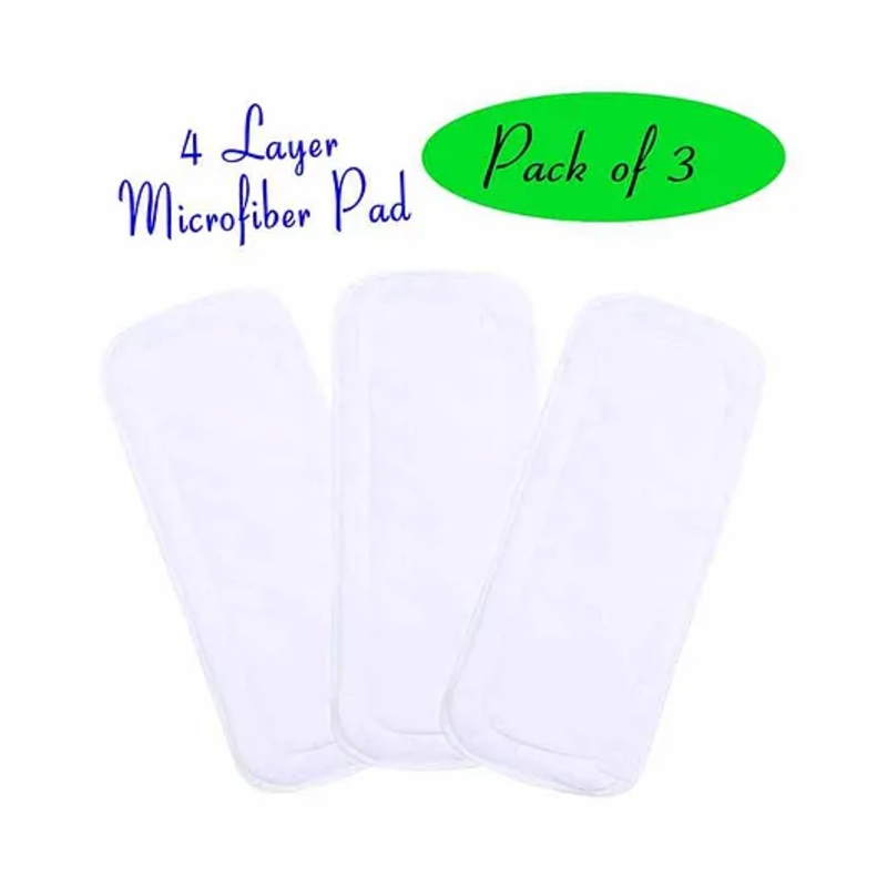 The Little Lookers 4 Layer Microfiber Insert For Reusable Diapers Pack Of 3 – White