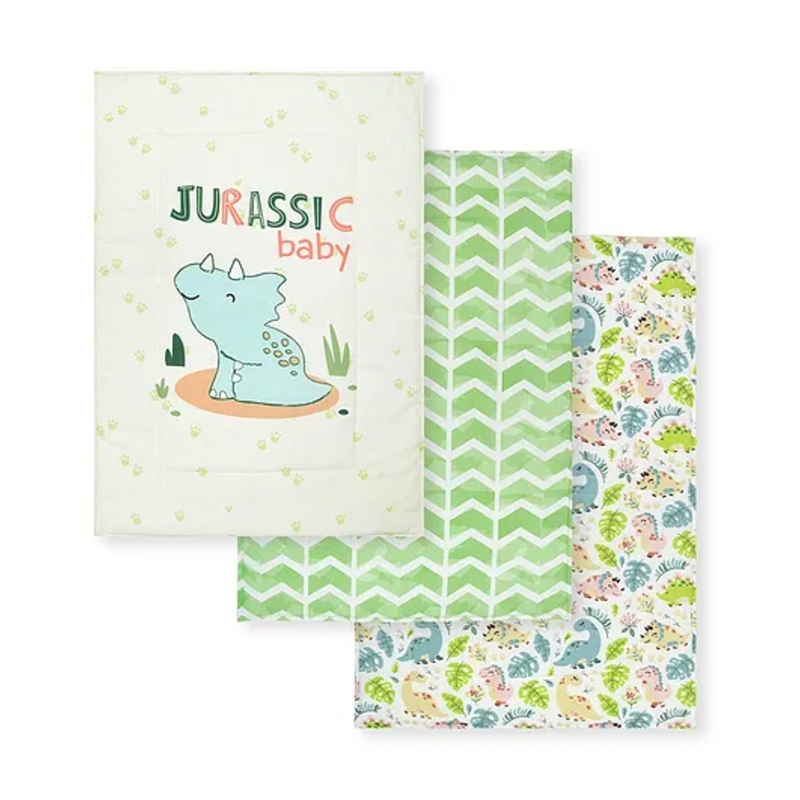 TIDY SLEEP Jurrasic Baby Dino Boy Diaper Changing Mats For Baby Pack Of 3
