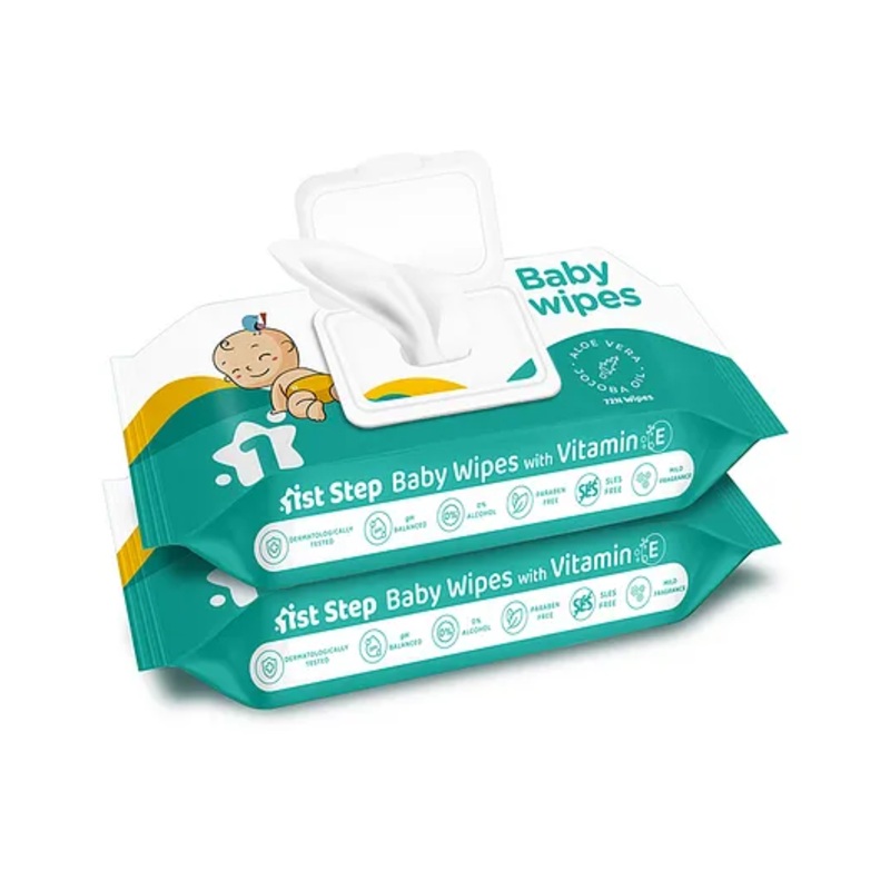 1st Step Baby Wet Wipes With Lid Pack of 2 – 72 Pieces Each