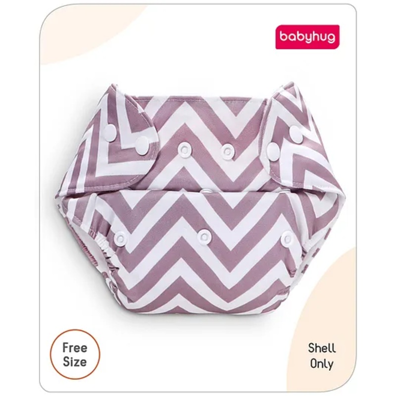 Babyhug Printed Free Size Reusable Cloth Diaper without Insert (Shell Only) – Zig-Zag Print