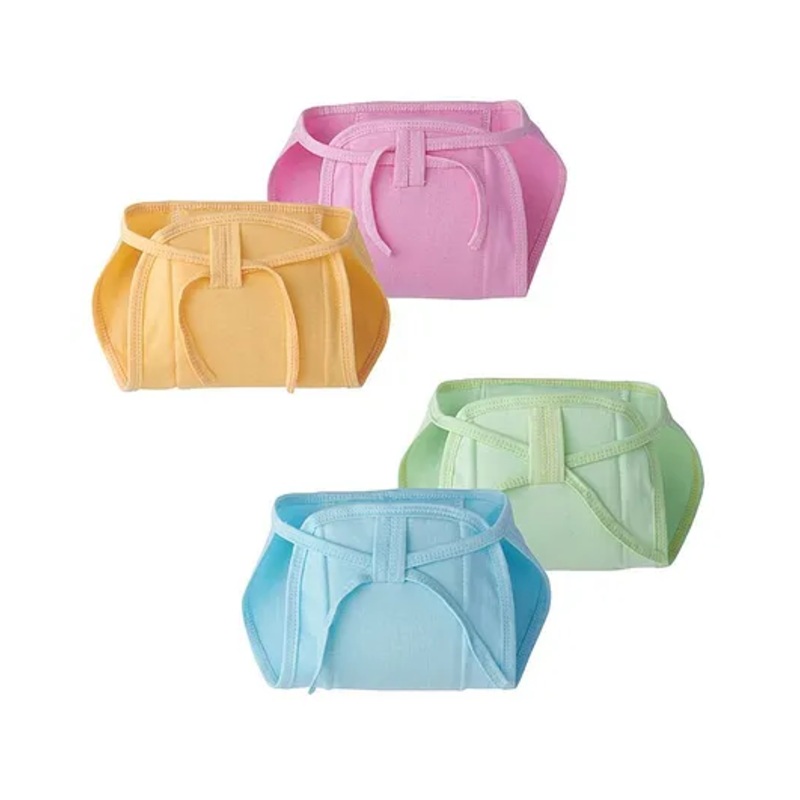 babywish Reusable Cloth Nappies with Triple Layer Cotton Pack of 4 – Blue Green