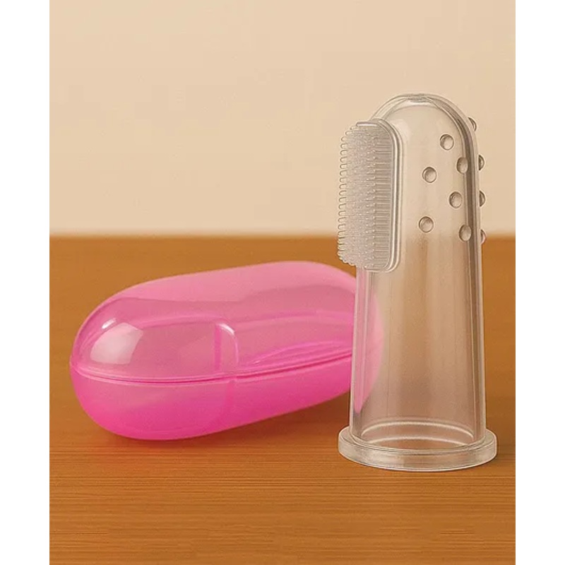 Badal Kidz Silicone Baby Finger Toothbrush, Great for Massaging & Cleaning Gums, Use Soft Brush For Kids & New Born Baby, First Teeth, BPA – Free – Pink