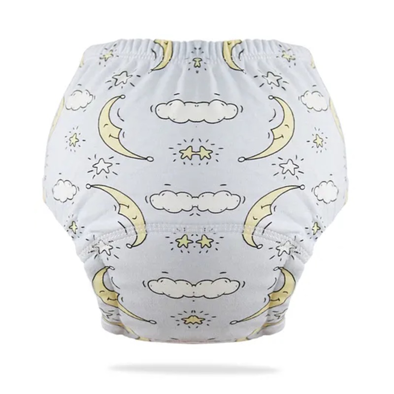 Bembika Babies Cotton Potty Training Pants, Moon  Printed Medium – White