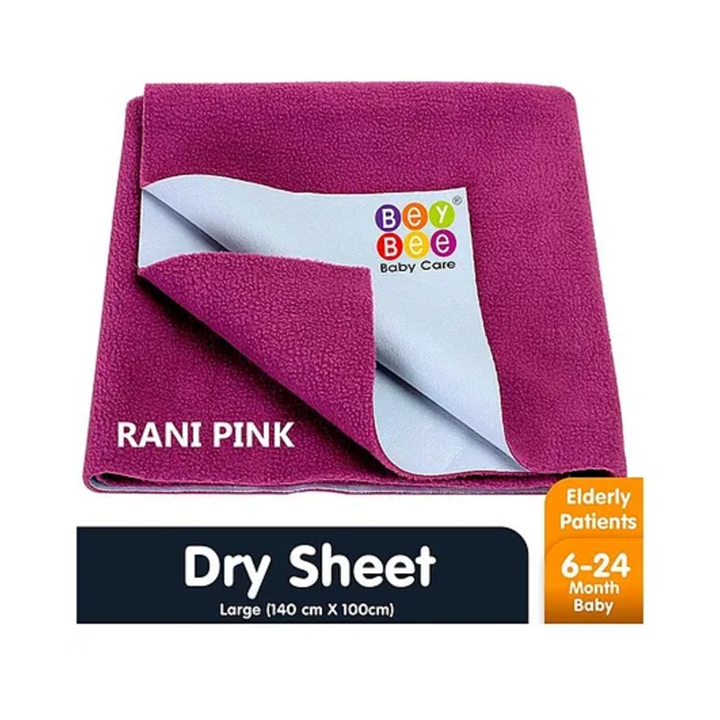 Bey Bee Waterproof Bed Protector Dry Sheet Large – Rani Pink