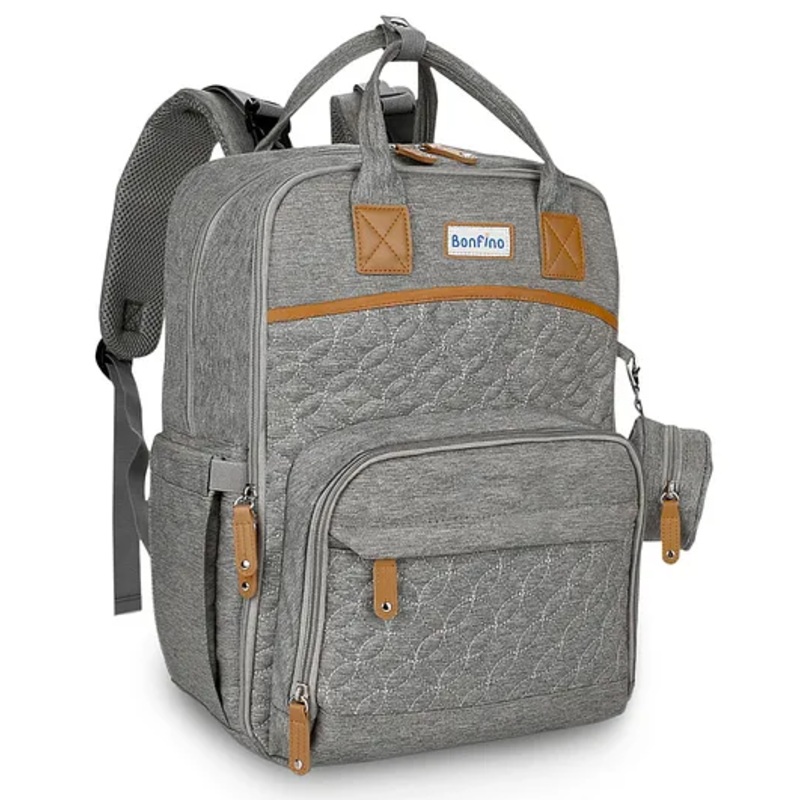 Bonfino Premium Multipurpose Diaper Backpack –  Grey