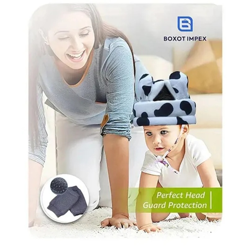 BOXOT IMPEX Adjustable Cushioned Baby Safety Helmet with knee pad (color may vary)