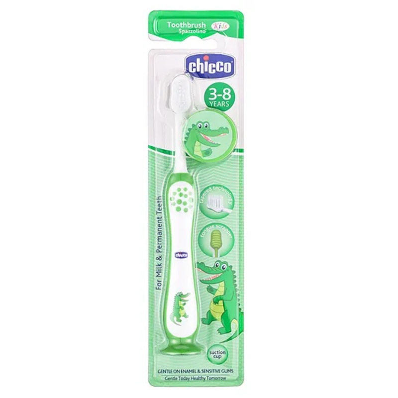 Chicco Ultra Soft Bristles Toothbrush Croc Print – Green