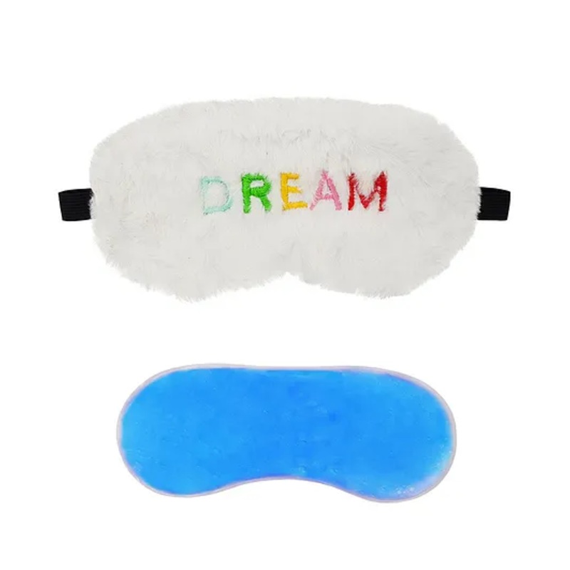 Jenna Fur Dream White Cute Sleeping Eye Mask With Cooling Gel – White