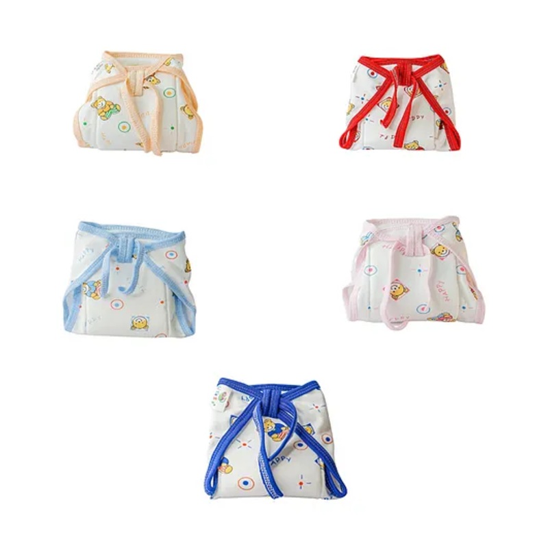 Little Boo NewBorn Baby Cotton Hosiery Fabric Wide Padded  Reusable Nappies Langot  Pack of 5 – Multicolour