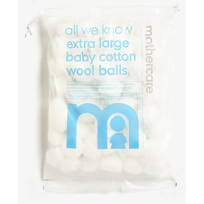 Mothercare All We Know Cotton Wool Balls White – 60 Pieces
