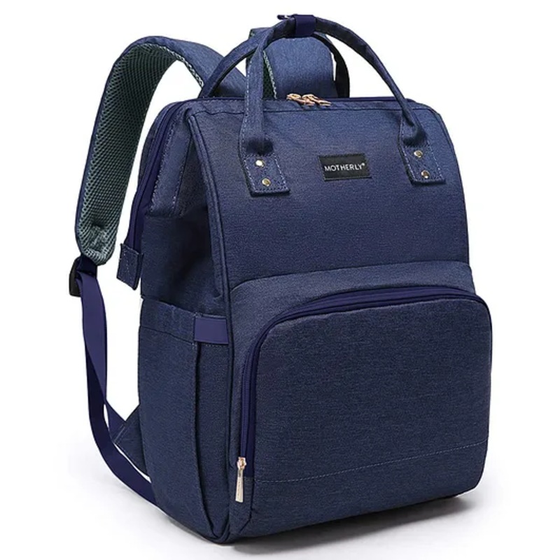 Motherly Everyday Diaper Bag for Mothers for Travel, Maternity Bag for Newborn Baby, Mother Travelling Bag, Multiple Pocket Water Resistant Hospital Bag for moms (Navy Blue Style 2)