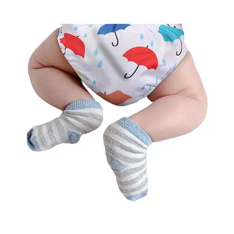 POLKA TOTS Reusable & Washable Cloth Diaper for 2 Months – 3 Years Freesize Adjustable Snap Buttons with 5 Layers Bamboo Charcoal Insert – Umbrella