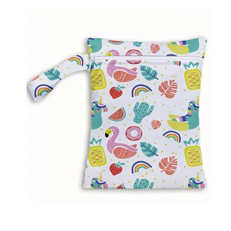 Polka Tots Waterproof & Reusable Wet Dry Diaper Bag With Zipper for Travel Toiletries (30 X 40 Cm Air Picnic)