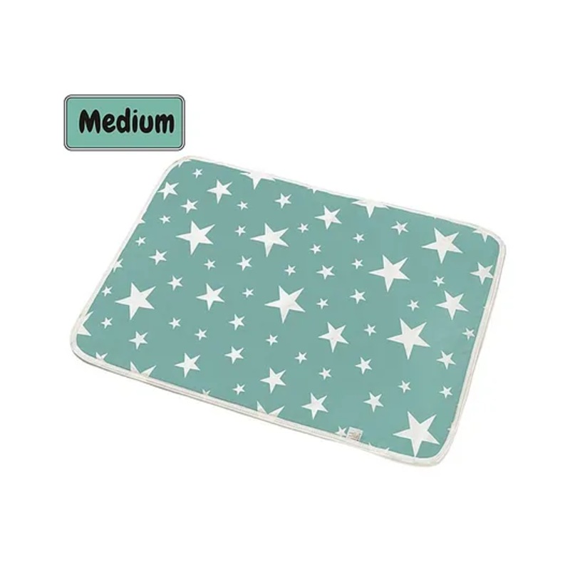 Syga Waterproof Diaper Changing Mat And Mattress Protector Star Design Medium – Blue