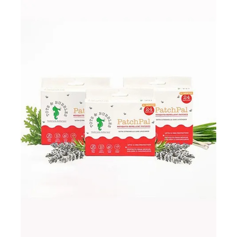 TOTS & BUBBLES – PatchPal Mosquito Repellant Patches – 24 Patches – Pack of 3