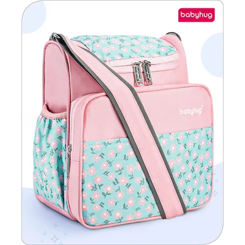 Babyhug Mini & Compact Sling Diaper Bag Floral Print- Pink
