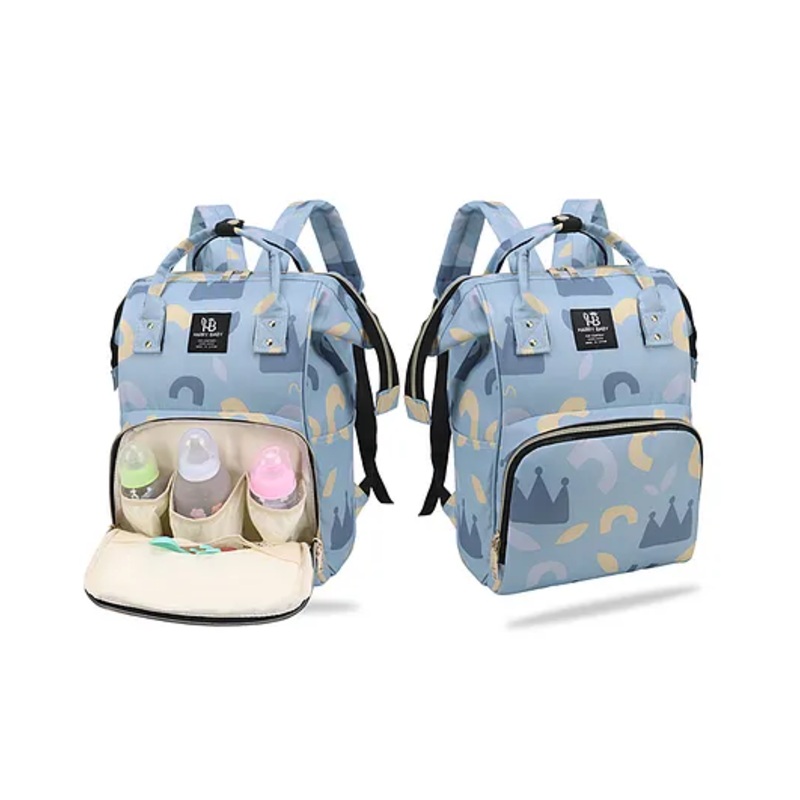 Bembika Diaper Bags For Mom And Dad Kids Diaper Bags For Travel Backpack With Small Bottle Pouch For Multi-Function Waterproof And Large Capacity-(Sky blue)