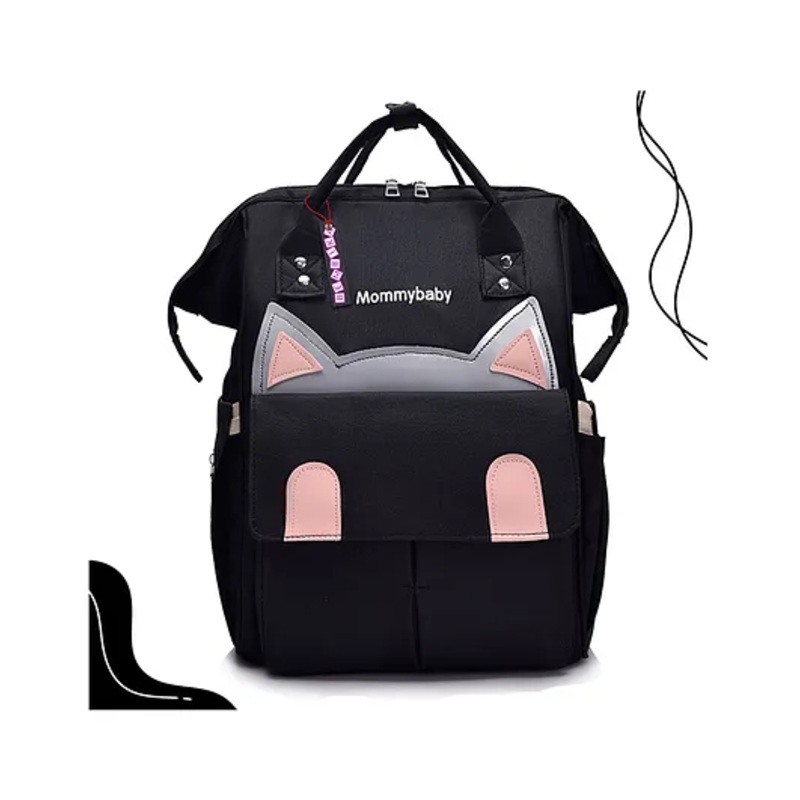 Bembika Multipurpose Backpack Style Diaper Bag – Kitten Black