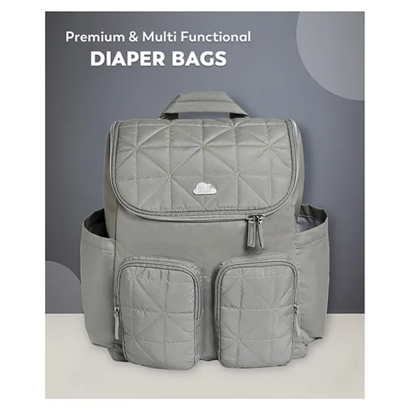 Mi Arcus Backpack Travel Friendly Diaper Bag with Diaper Changing Sheet for Mom and Dad- Light Green