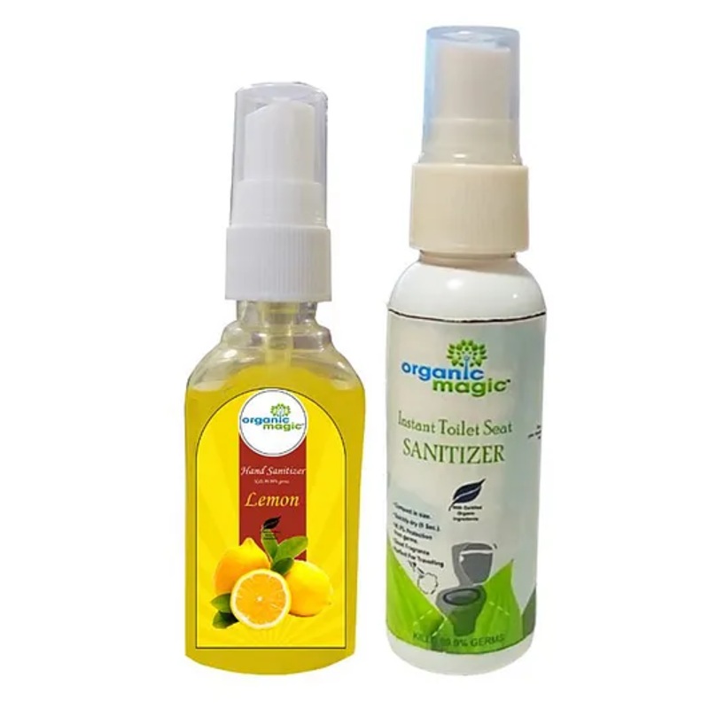 Organic Magic Instant Toilet Seat & Hand Sanitizer – 50 ml Each