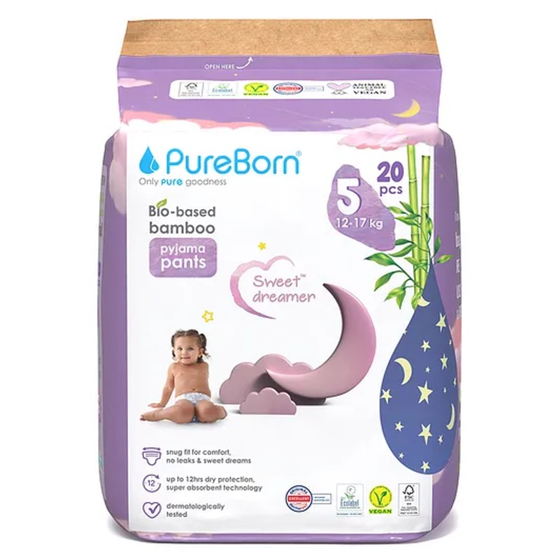 Pureborn Night Pants Single Pack Size Jr-5 (20′) (Star)