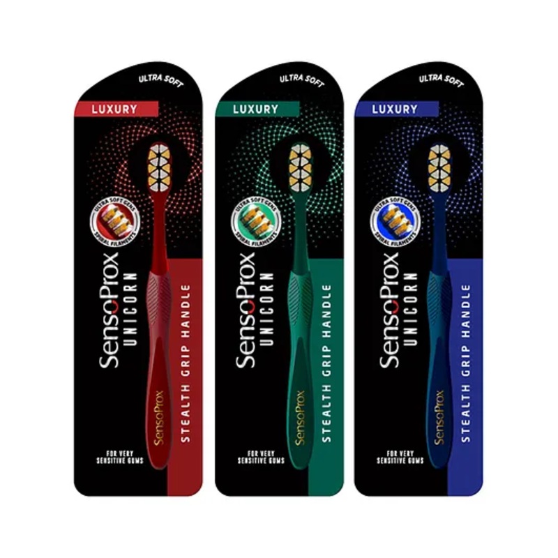 SensoProx Unicorn Toothbrush Pack of 3 – Green & Red & Blue