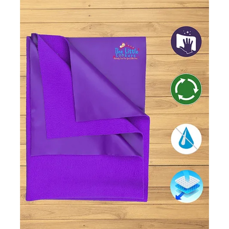 THE LITTLE LOOKERS Quicky Dry Sheets Massage Mats Water Proof Bed Protector Crib Sheets for Baby Large Pack of 2  – Purple