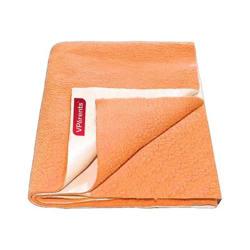 VParents Chubby Cheeks Water Proof Baby Bed Protector Reusable Dry Sheet  Medium- Orange