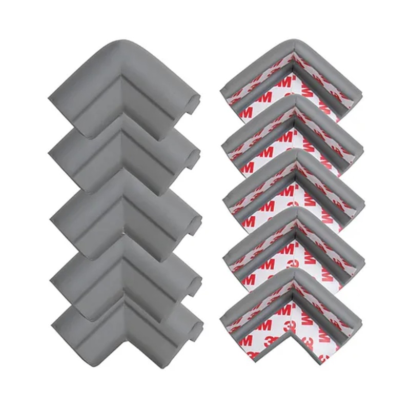 Baybee 10 Pcs Baby Safety Corner Guards Extra Cushion Corner Protector for Sharp Edges Child Safety Protector for Furniture, Table & Cot Baby Proofing Edge Guards for Kids – Grey