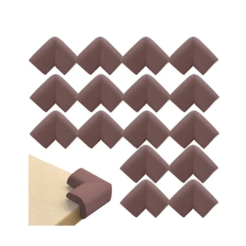Bembika L Shaped Baby Safety Corner Protector Pack of 16 – Brown