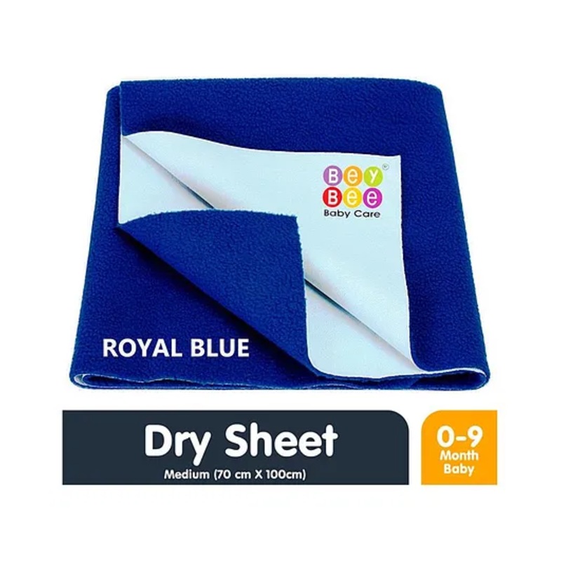 BeyBee Waterproof Bed Protector Dry Sheet, Rubber Sheet Medium – Royal Blue