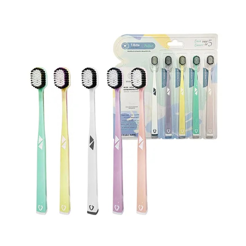FunBlast Deep Cleaning Soft Bristles Manual Tooth Brush Set  Pack of 5 Multicolor