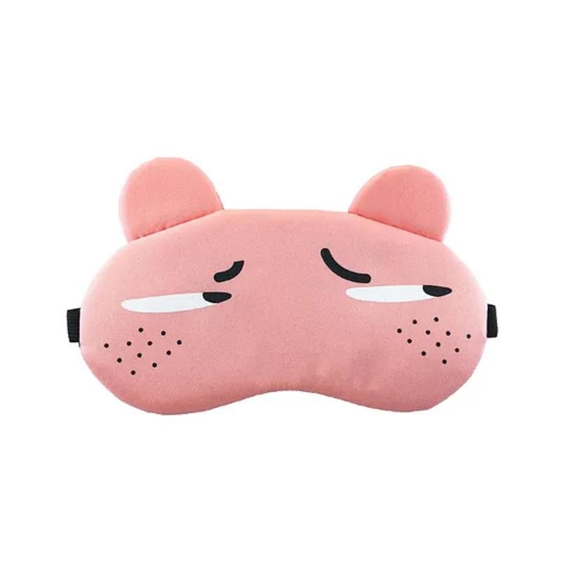 Jenna Dot Pink Cartoon Face Sleeping Eye Mask – Peach
