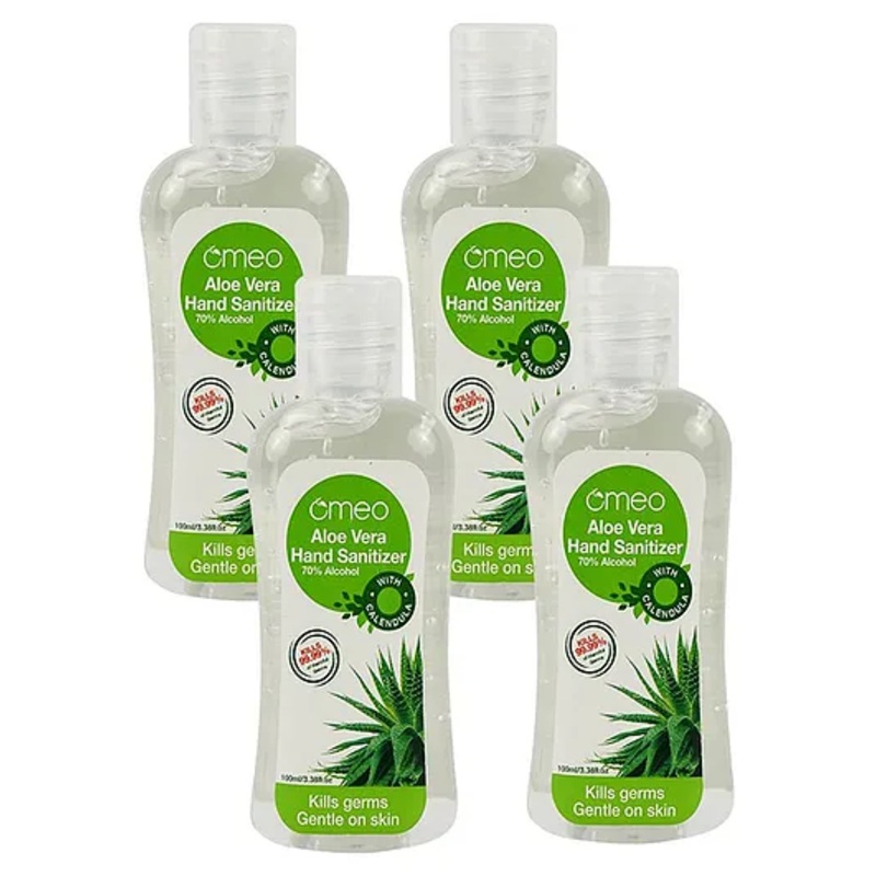 Omeo Aloe Vera Hand Sanitizer Bottle 100 ml – Pack of 4