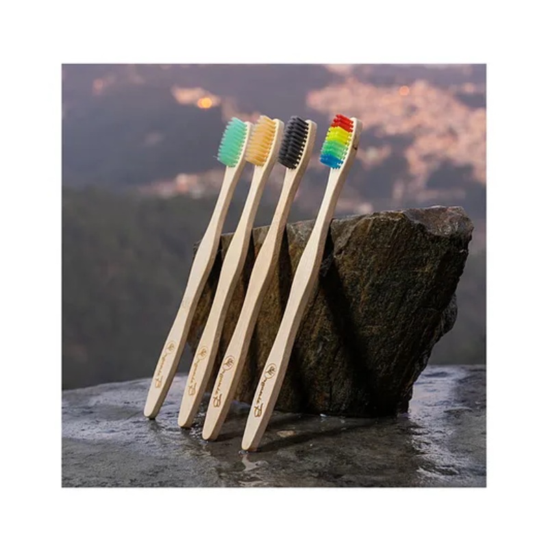 Organic B Bamboo Toothbrush 4 Pieces – Brown