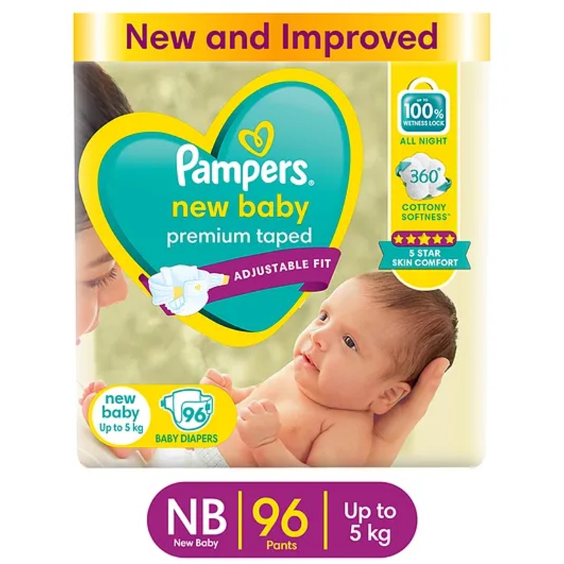 Pampers Active Baby Taped Style Diaper Pants (New Born XS) – 96 Pieces