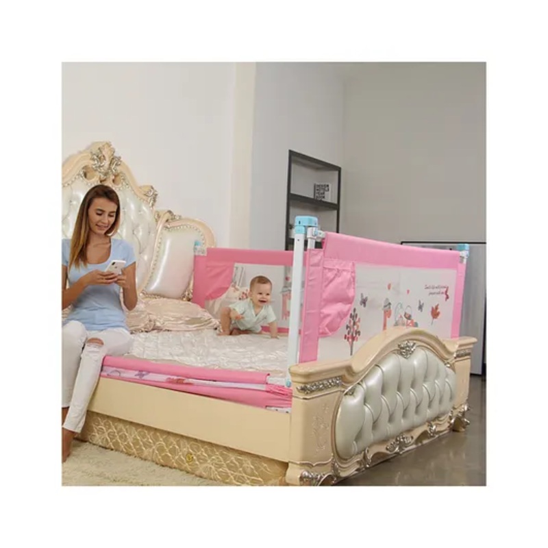 Safe-O-Kid Bedrail Guard 182 cm Pack Of 2- Dark Pink