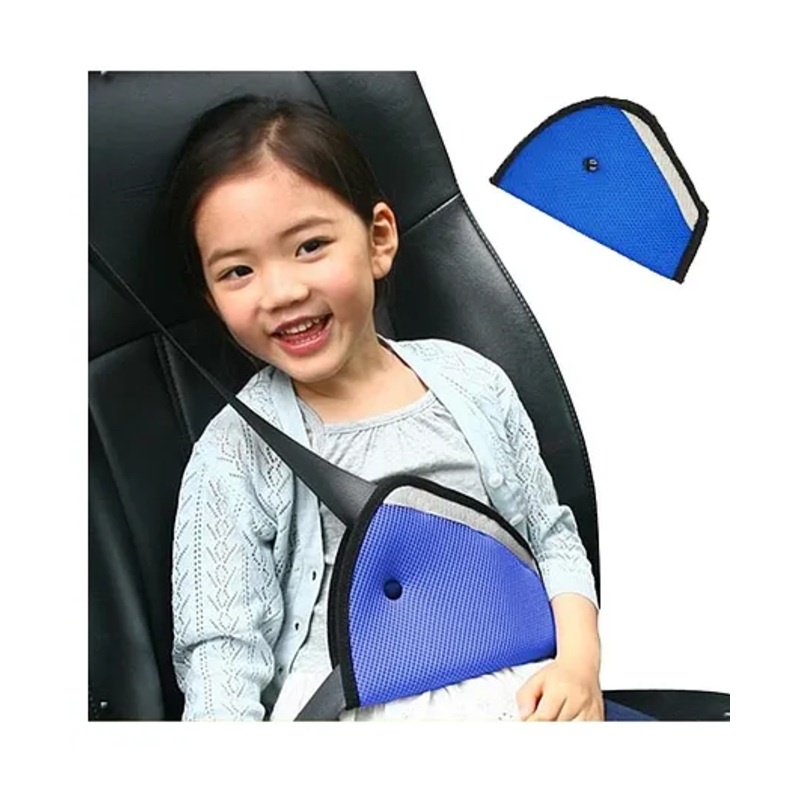 Safe-O-Kid Car Safety Seat Belt Holder – Secure Seat Belt Keeper for Car Seat, Prevents Strap Twisting, Protects Neck, and Safeguards Kids from Car Belt Discomfort, Blue, Pack of – 1