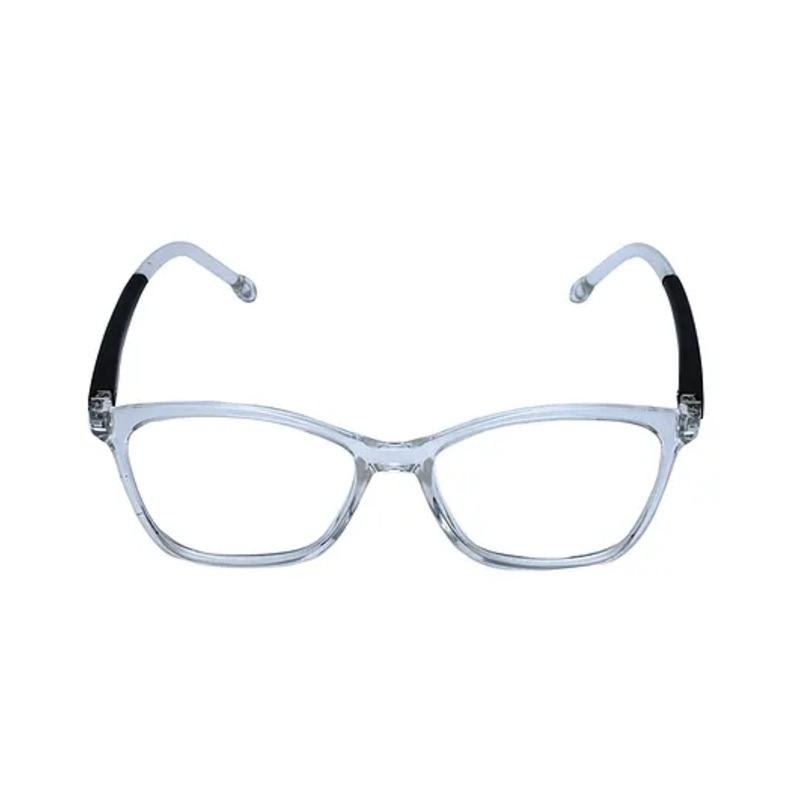Spiky Blue Block Zero Power TR90 Anti Glare Glasses – White