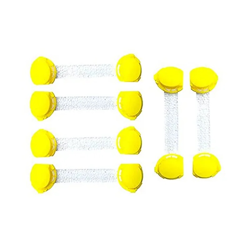 THE LITTLE LOOKERS Multipurpose  Safety Lock for Doors, Cabinet, Fridge, Drawer Yellow – Pack of 6