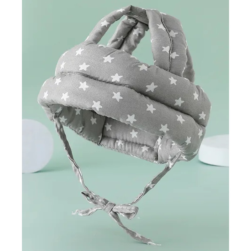 Fab N Funky Baby Helmet with Star Print – Grey