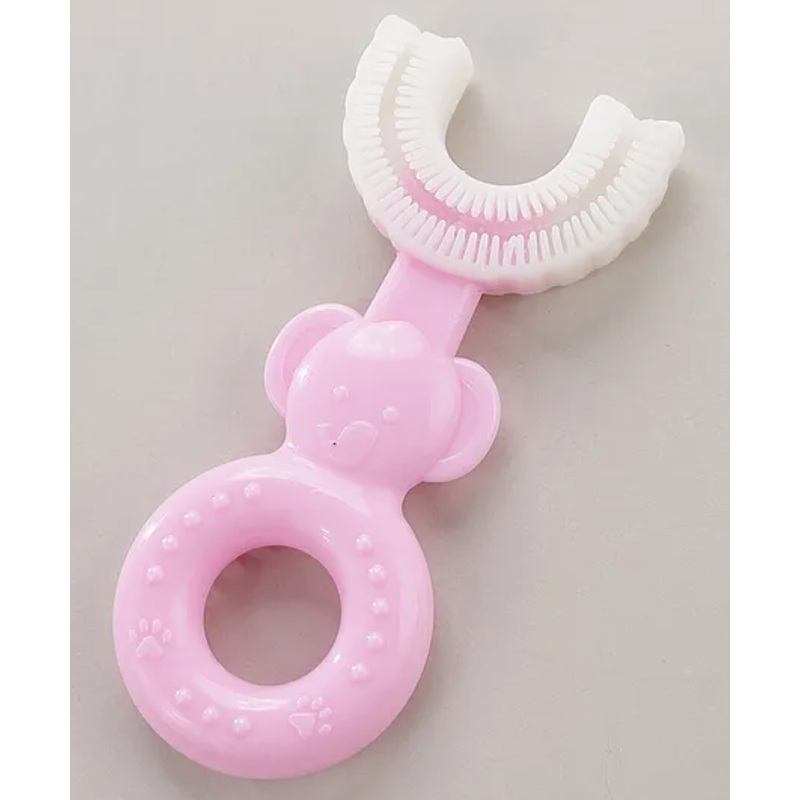 FANTASY INDIA Soft Sillicone U-Shaped Head Toothbrush – Pink