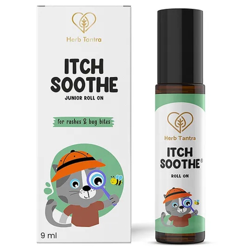 Herb Tantra Itch Soothe Roll On for Kids | For Rashes, Diaper Rashes, Mosquito Bites | Natural Ayurvedic After Bite Oil | Chamomile Calendula, Spearmint Essential Oils | Safe for ages 6 Months+