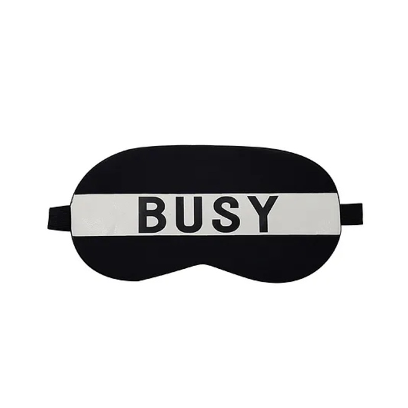 Jenna Busy Black Printed Sleeping Eye Mask