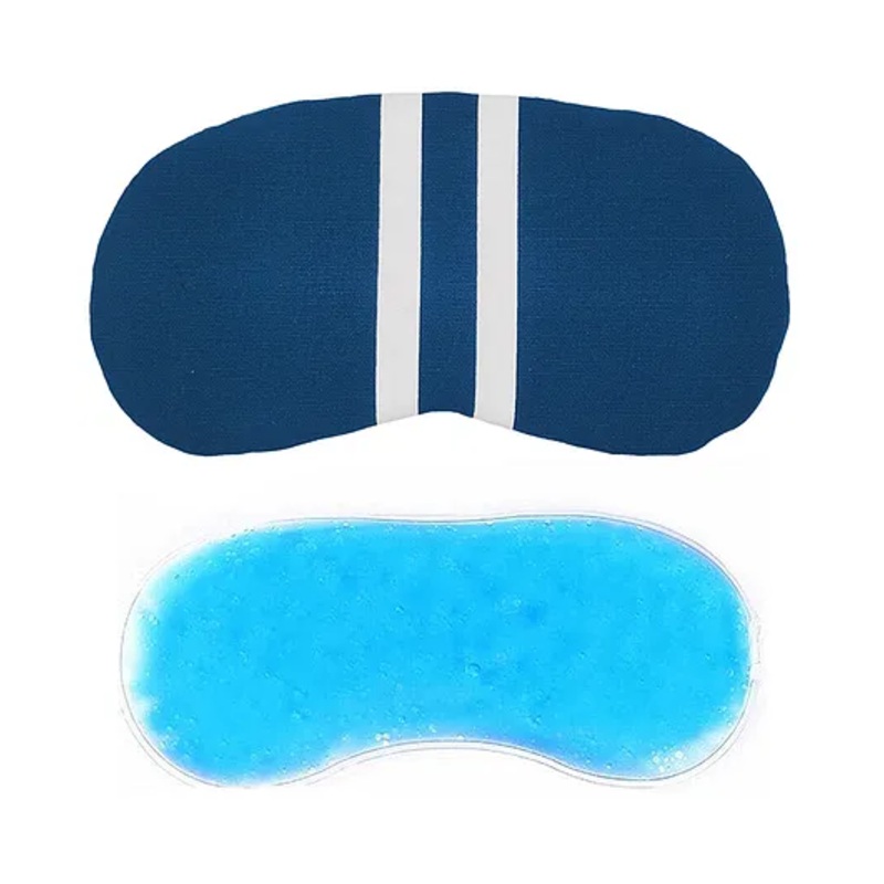 Jenna White Line Blue Printed Sleeping Eye Mask With Cooling Gel