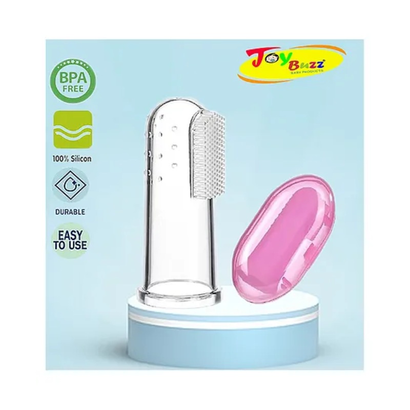 Joy Buzz Silicone Finger Brush With Case-Pink