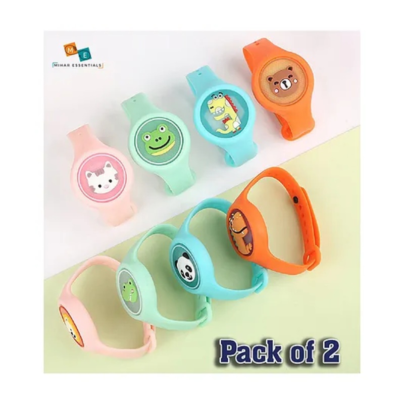 MIHAR ESSENTIALS Mosquito Repellent Bands with LED Light Pack of 2 – Colour May Vary