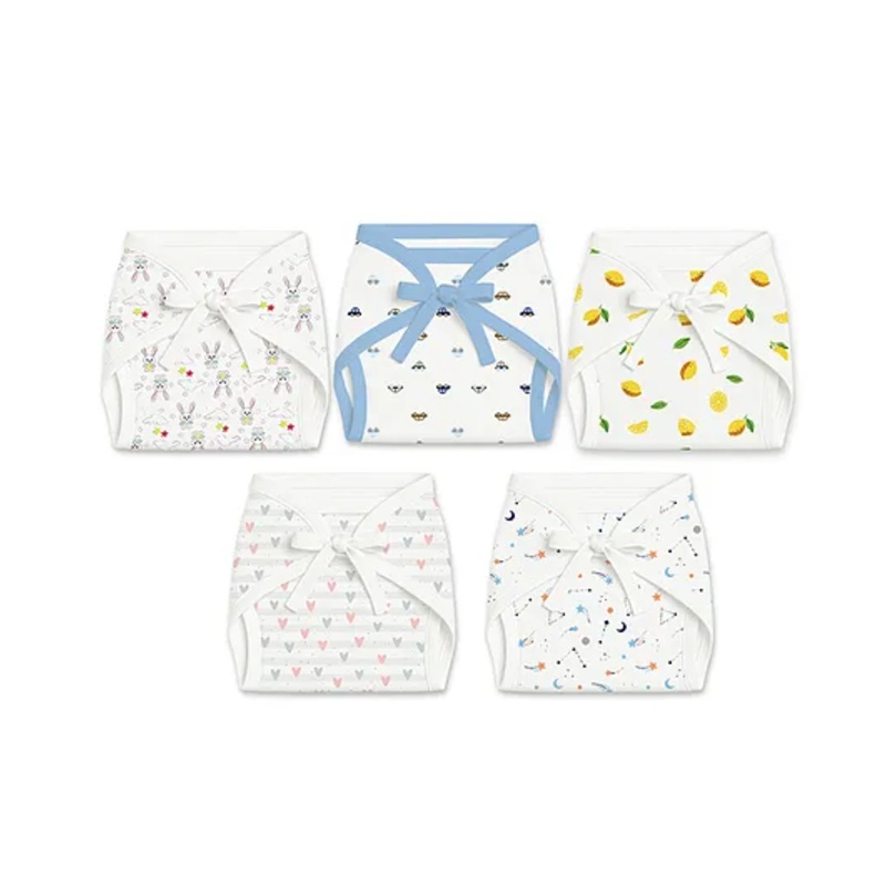 Moms Home Printed Cotton Cushioned Nappies  Pack of 5 – Multicolor