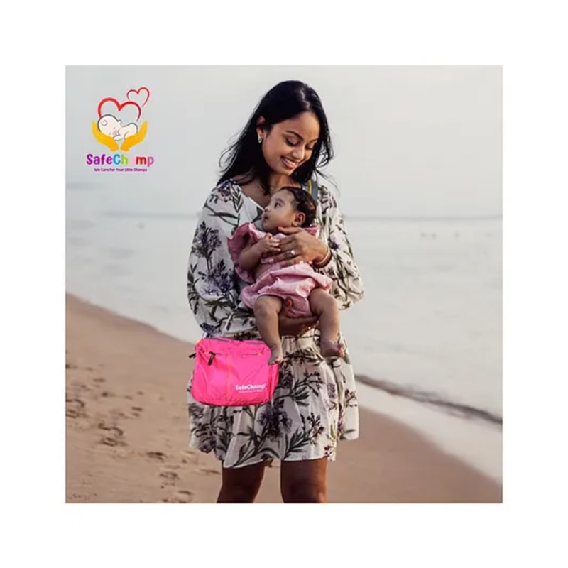 SafeChamp Amore Multipurpose Diaper Bag Cum Sling Mother Diaper Bag For Short Use – Pink