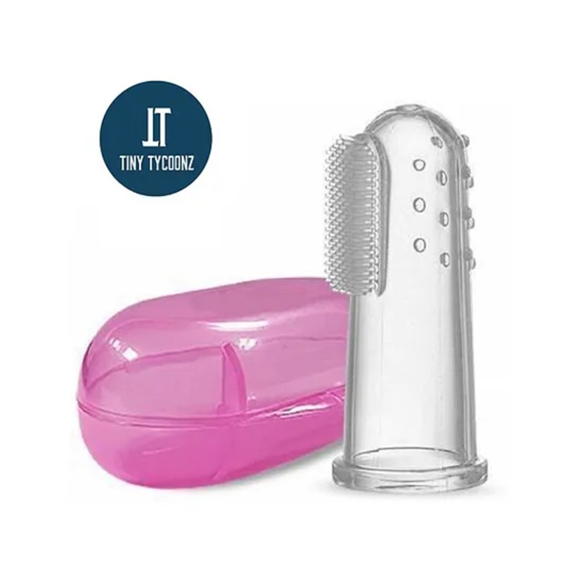 Tiny Tycoonz Soft Silicone Finger Toothbrush – Pink